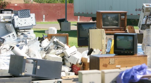 Professional waste removal team at work