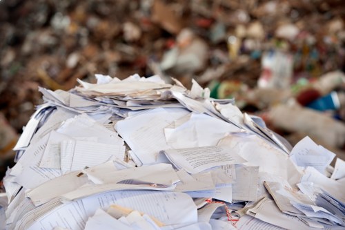 Commercial waste removal truck in Edmonton